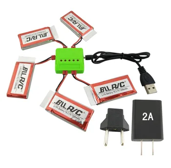 

BLLRC Helicopter Charger SYMA X5HW XHC 4-Axis Helicopter 5 in 1 Charger with 2A Charging Head and 5PCS Battery 3.7V 1200mah