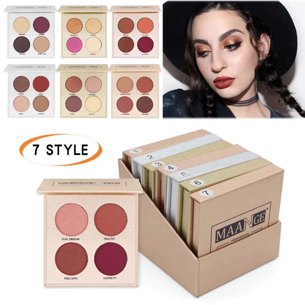 

New Arrival Charming Eyeshadow 4 Colors Palette 7 Styles Make up Palette Matte Shimmer Pigmented Eye Shadow Pallets Matte