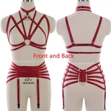 Женское нижнее белье с перьями, винно-Красная клетка, готический ремень-подвязка, фестивальный Рейв, для танцев на шесте, сексуальное Бандажное белье