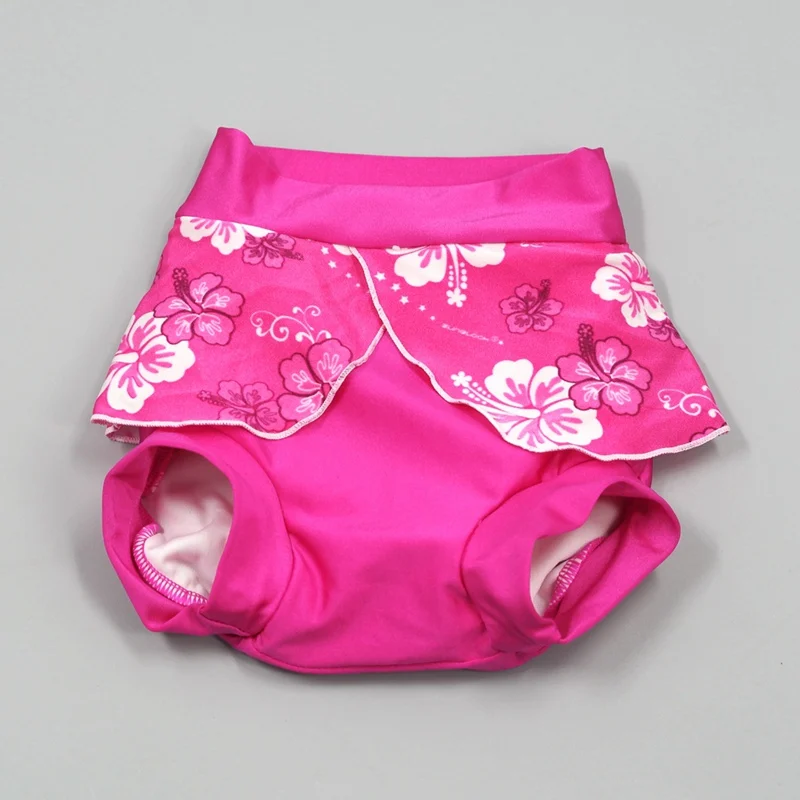 Детские подгузники для купания для девочек от 0 до 6 месяцев, купальный костюм, штаны, купальный костюм с защитой от мочи, летняя одежда для плавания Bebe, бассейн для младенцев, одежда для купания - Цвет: rose red