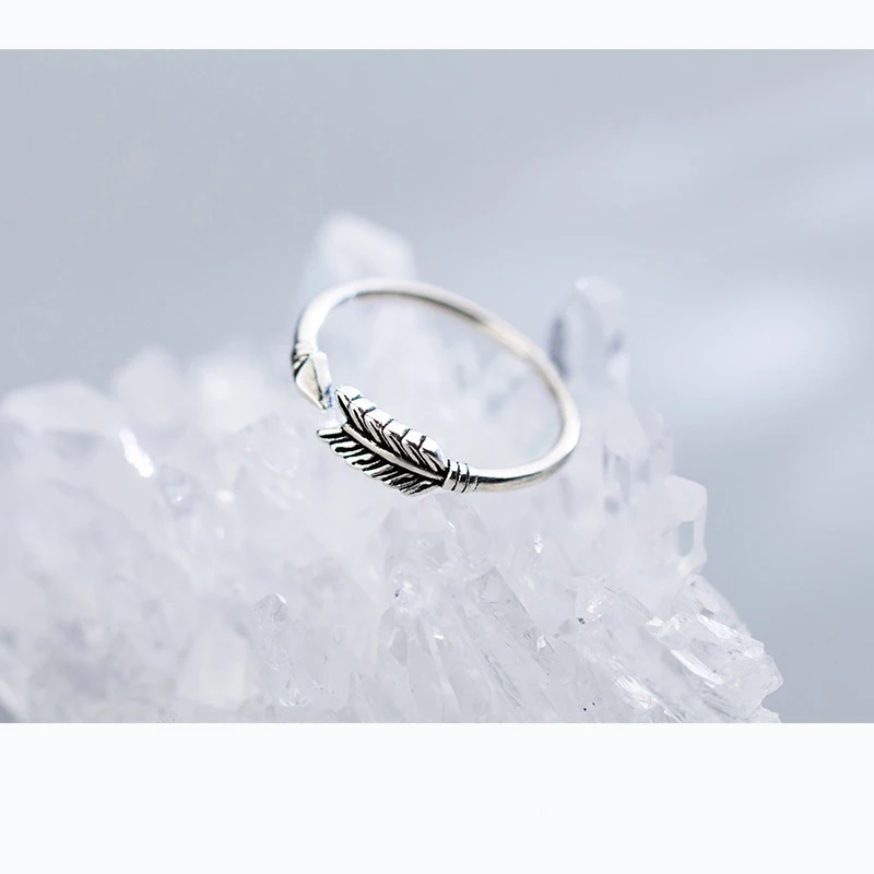 INZATT винтажное перьевое кольцо со стрелой для женщин, вечерние 925 пробы на день рождения, тайские модные серебряные украшения, индивидуальный подарок, новинка