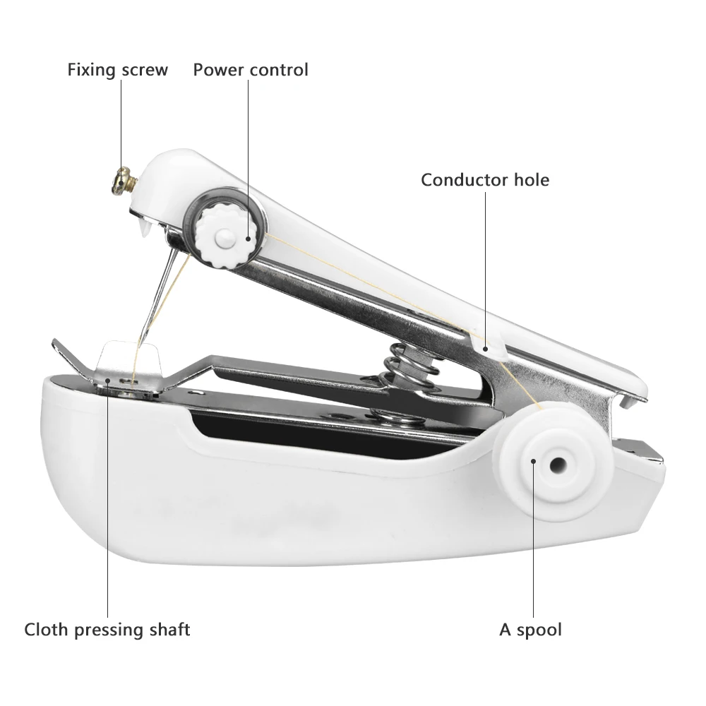 Портативная мини-швейная машина для быстрого шитья, шитья, рукоделия, беспроводные шторы, одежда, ткани, бытовая ручная швейная машина