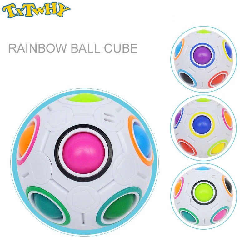 

Fashion Adult Kid Ball Magic Cube Toy Plastic Creative Rainbow Football Puzzle Children Learning Educational Fidget Toys Gift