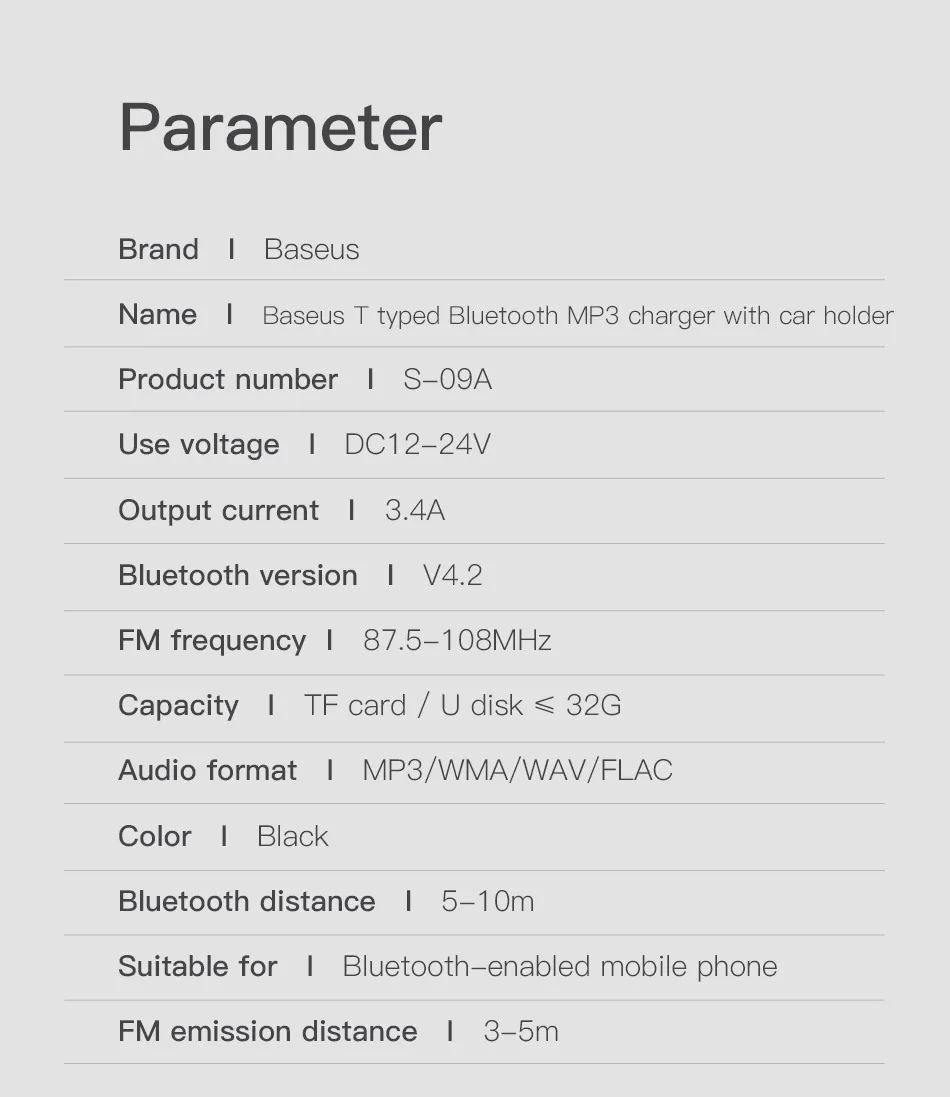 Baseus 3.4A двойной USB Автомобильное зарядное устройство комплект громкой связи fm-передатчик Aux модулятор аудио MP3 плеер Bluetooth автомобильное USB зарядное устройство Зарядка