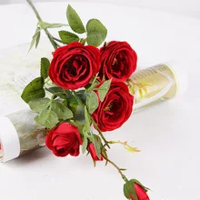 6 голов французский Романтический Шелковый чай Роза подарок на день Святого Валентина Новогоднее украшение для вазы для дома Свадебные недорогие искусственные цветы