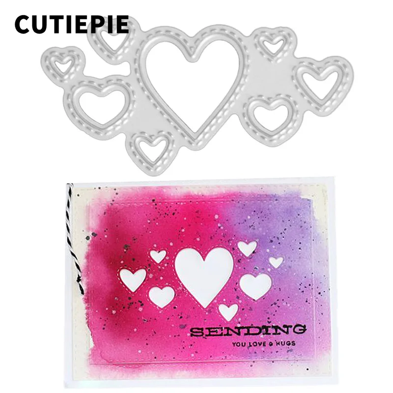 

Many Hearts Shape Metal Cutting Dies for Scrapbooking DIY Photo Album Embossing Folder Paper Stencils Decorative Accessories