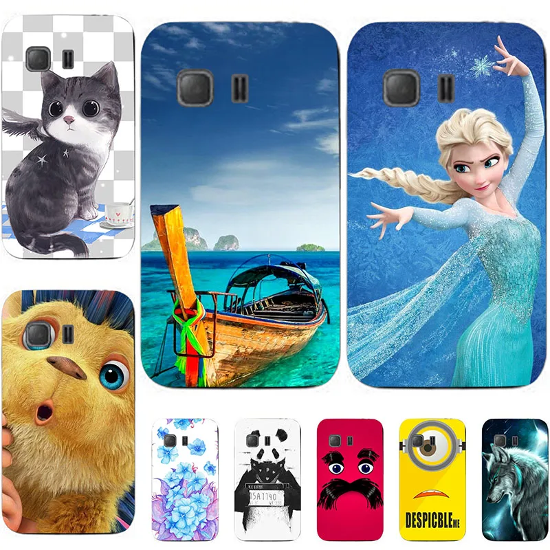 

Fashion Cartoon Case For Samsung Galaxy Young 2 G130 G130H G130E Phone Bag Cat Landscape Drawing Back Cover Hot
