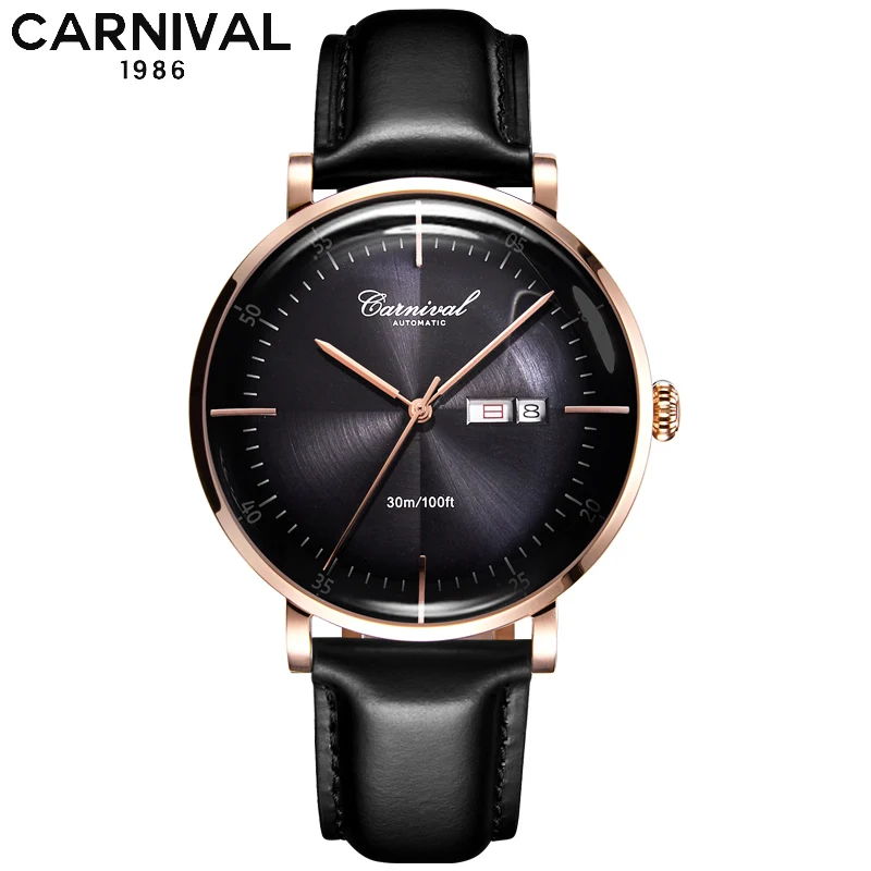 Новые карнавальные часы для мужчин, Простые Модные механические часы швейцарского бренда, роскошные креативные водонепроницаемые повседневные мужские часы Relogio - Цвет: E