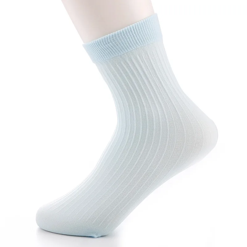 Весенние белые детские носки; 10 пар/лот; стильные однотонные тонкие мягкие детские носки для мальчиков и девочек; спортивные носки для школьников - Цвет: Небесно-голубой