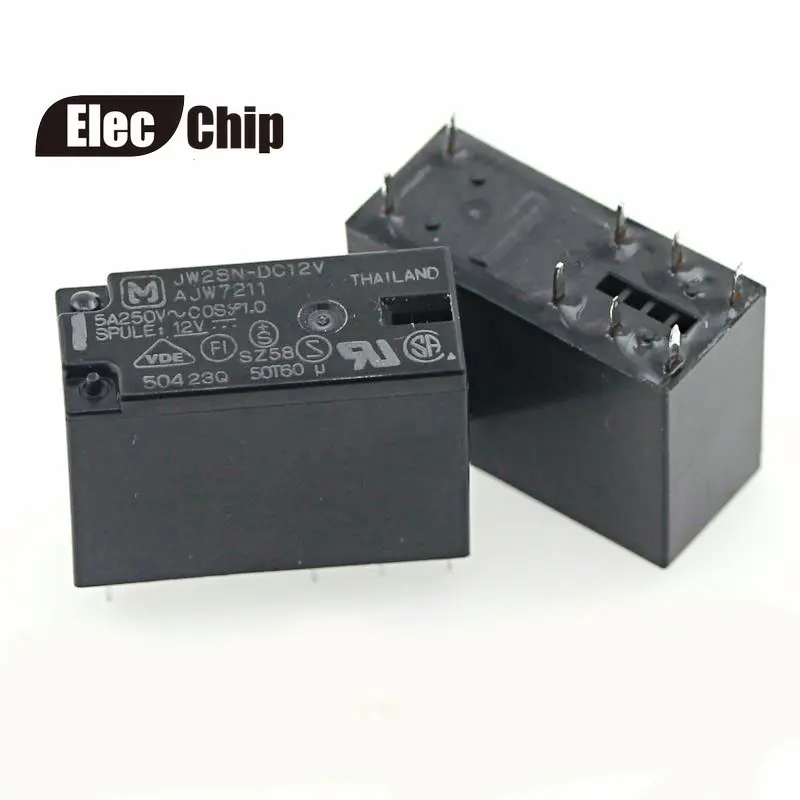 

5PCS/lot Power relays JW2SN-DC12V AJW7211 5A 8PIN Two open two closed