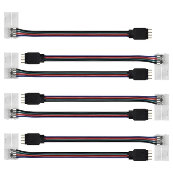 

15cm 5050 RGB 4 pin LED Strip Light connectors Wire Female Cable Strip to Power Adaptor 4pin 10mm Extension connector 5pcs/lot