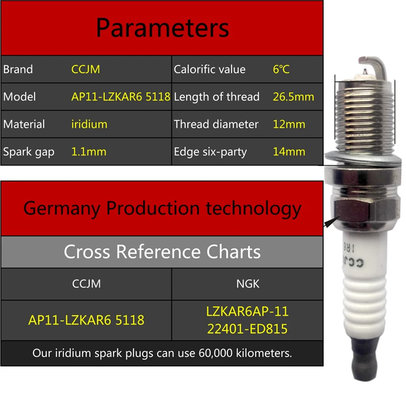 Иридиевая Свеча зажигания, 4 шт./лот,, AP11-LZKAR6, 5118 CCJM, для versal sentral frontier, автомобильная свеча, LZKAR6AP-11, 22401-ED815