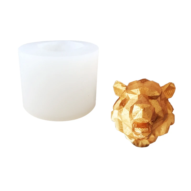 3D силиконовые формы для мыла fondant mold silica гелевое украшение формы ароматный, в форме косточки формы Лев пресс-формы для свечей Лев с геометрическим рисунком животных пресс-форм
