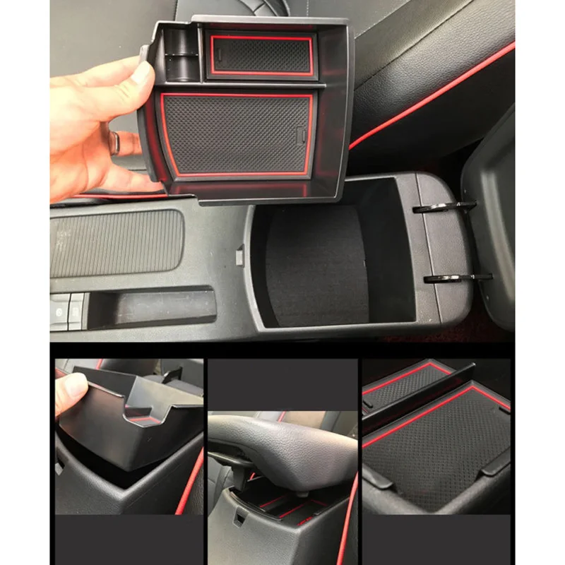 Автомобильный подлокотник ящик для хранения Чехол для hyundai Kona Замена черная консоль РУЧКА КОРОБКА ABS пластиковая резиновая накладка