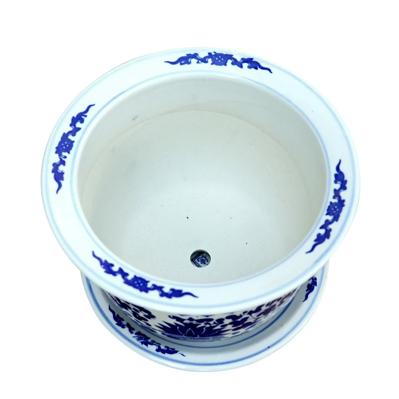 Цзиндэчжэнь керамические бонсай горшки синий и белый фарфор цветочные горшки с поддоном различные спецификации бонсай горшок