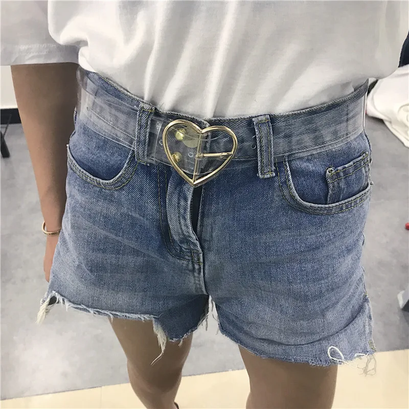 Waist Belts Women Resin Transparent Long New Belt Adjustable Waist Dress band Transparent Belt Heart Buckle Waist Sweet Belt