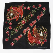 Роза Орел банданы Хлопок Мужчины Карманный квадратный Женская головная повязка головной платок