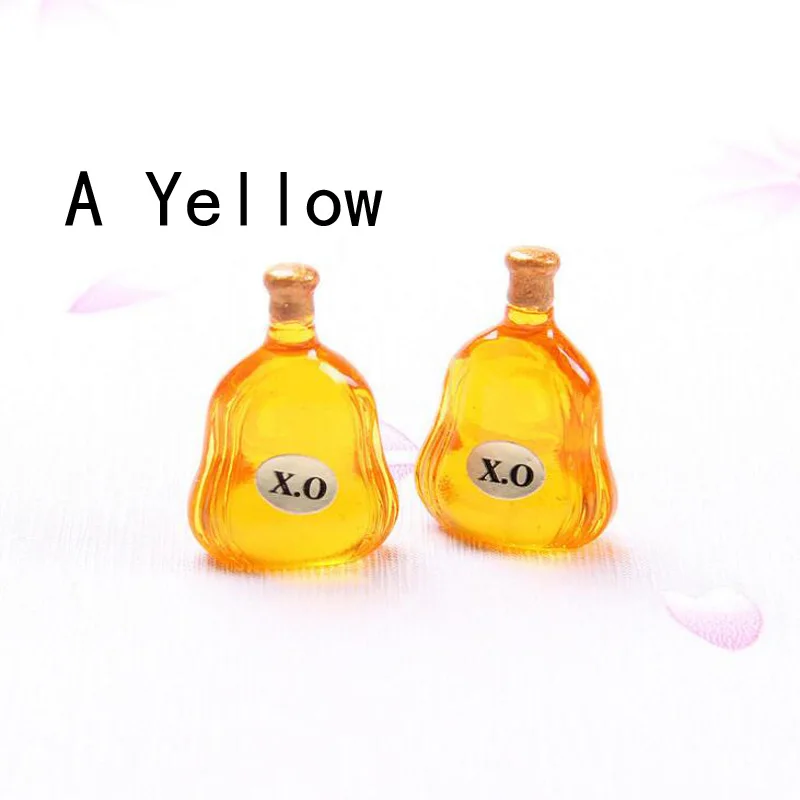 50 шт./партия, имитирующая бутылка, самодельный брелок, серьги, аксессуары из смолы, детские игрушки - Цвет: A Yellow