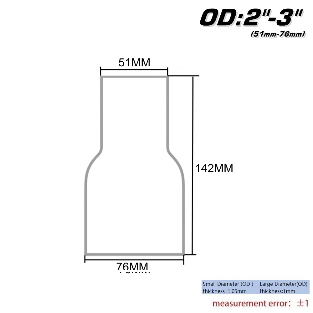 OD: " 2,25" 2,7" 3" 3," нержавеющая коническая Стандартный редуктор коннектор трубы AF-BJ - Цвет: OD 51-76MM