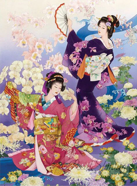 Японская женская Современная Настенная картина Гейша 5d diy Алмазная картина полная квадратная/круглая Алмазная вышивка Сакура Декор для комнаты FS5427