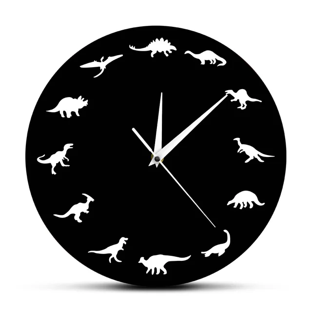 T Rex Minimalist Design Clock Dinosaurs Breeds Modern Wall Clock
