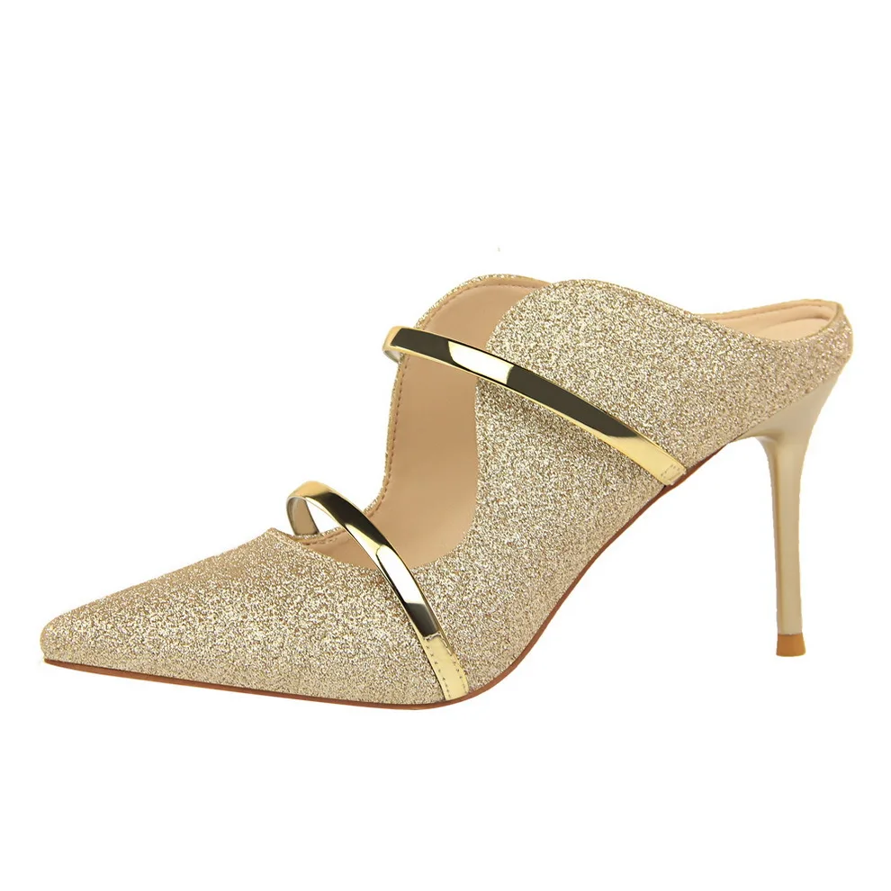 DORATASIA 2019 Spring Summer New Sexy Party Wedding Mules Women Slip-On Pointed Toe Pumps High Thin Heels Women Shoes Woman