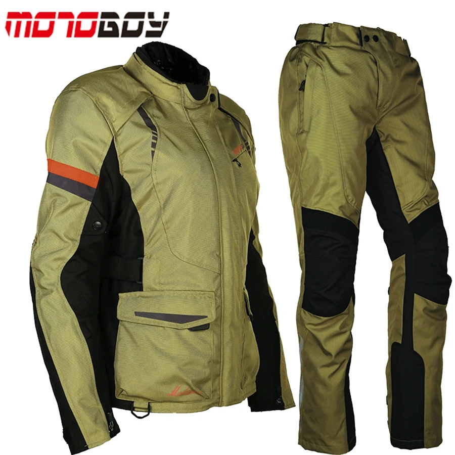 1 комплект MOTOBOY женский мотоцикл гоночный Водонепроницаемый Куртка Cordura текстильные костюмы мотоциклетная куртка и брюки