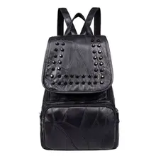 New Style Style Backpack Women PU Leather Backpacks For Teenage Girls School Bags Fashion Studs Solid Black Shoulder Bag New Style Style Backpack Women PU Leather Backpacks For Teenage Girls School Bags Fashion Studs Solid Black Shoulder Bag