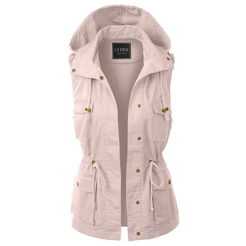 

Casual Winter Warm Plus Size Gothic Black Long Vests Women Green Hooded Button Pocket Autumn Female Fashion Waistcoat 2019