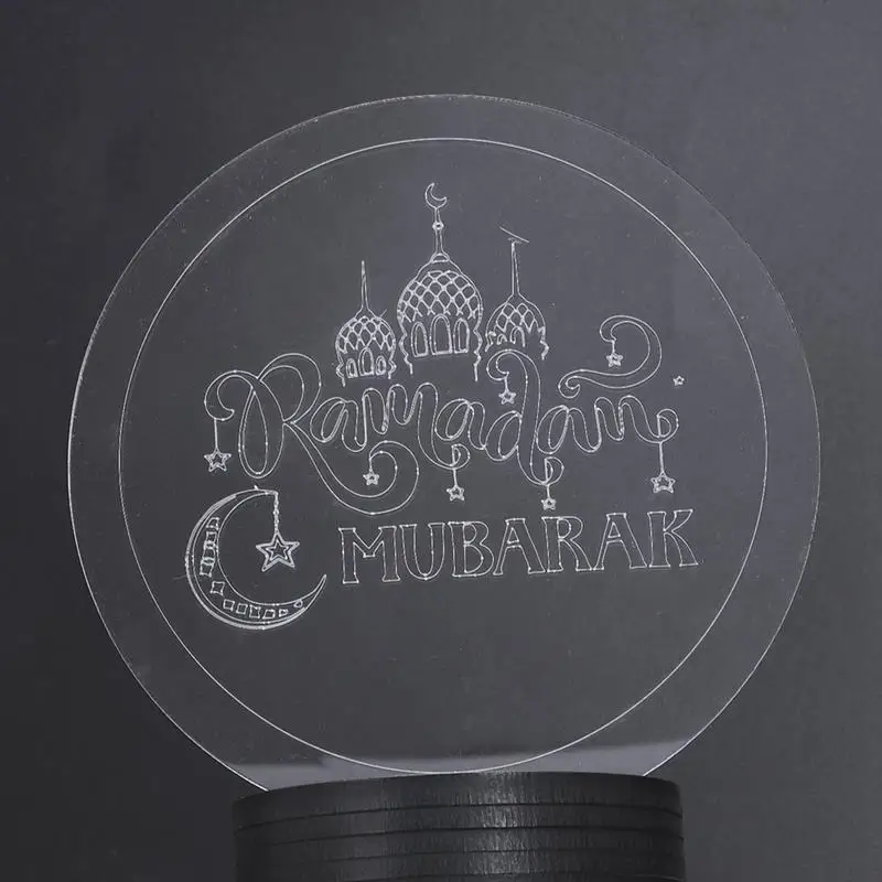 Usb-питание 3D Eid Mubarak светодиодный ночник Рамадан Mubarak Настольная лампа для Eid Al-Fitr вечерние украшения свет 2