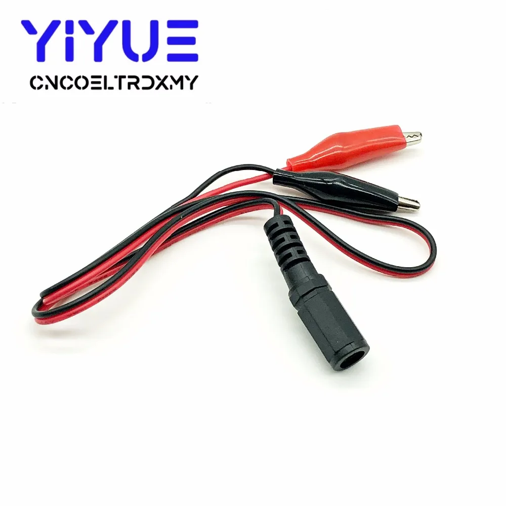 

1 Pair Alligator Test Clips Clamp to DC Female Connector Power Supply Adapter Cable 50cm For Testing Probe