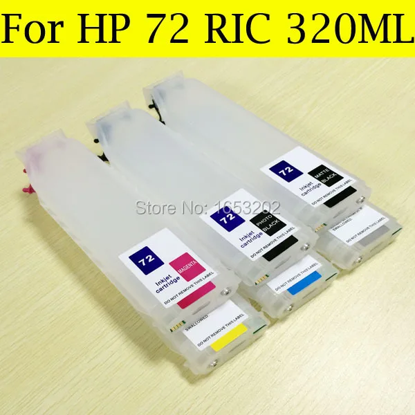 

Empty refillable ink cartridge 6pcs(320ML) for hp72 T610 T770 T790 T1200 for hp 72 cartridge with permanent chip