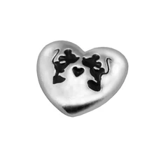 Бусины для самостоятельного изготовления ювелирных изделий из стерлингового серебра-ювелирные изделия Микки и Минни поцелуй маленькая Очаровательные Подвески Серебро 925 Berloque Perles