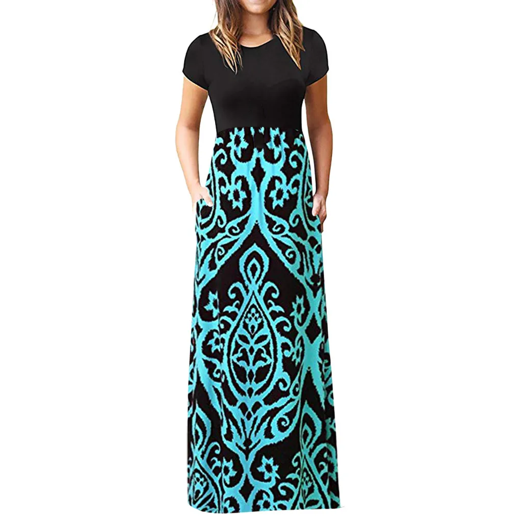 

Women's Sleeveless Maternity Pregnancy clothes dress Ruched Block Maxi Splicing Dress Women maternity dresses