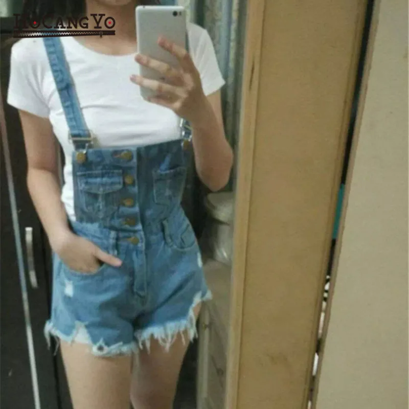 HCYO Denim Rompers Womens Jumpsuit Plus Size Casual Rompers for Women Sexy Bodysuit Hole Denim Playsuit Women Jumpsuit Rompers Jumpsuits and Playsuits