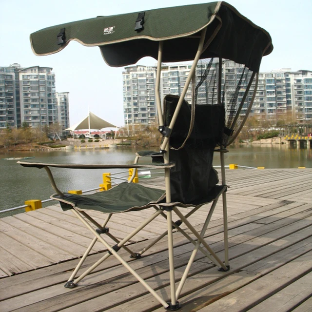 Folding Chairs Sunshade Chair Fishing Beach Covered Folding Chairs Sunshade Chair Fishing Beach Covered Rainproof Leisure Outdoor Portable