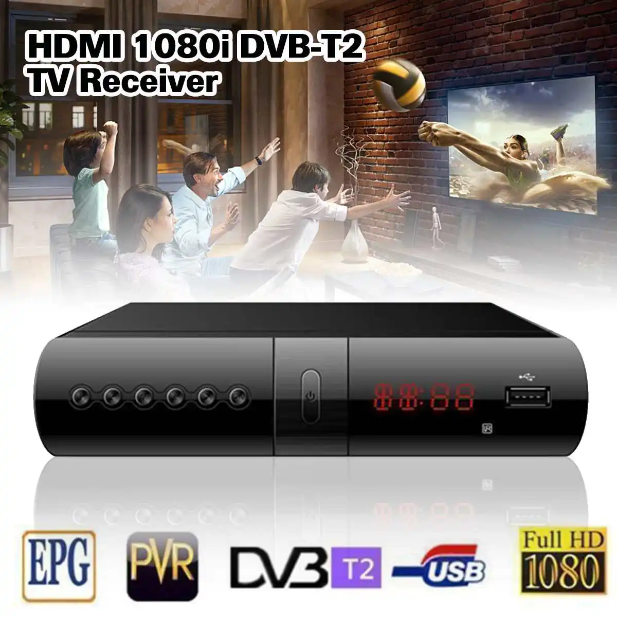 DVB-t2 DVB T2 Wifi H.264 Full Hd 1080 p Mpeg2 радиоприемник спутниковой связи, цифровое телевизионное вещание T2 tv Box ТВ-приставка верхние коробки ленточный