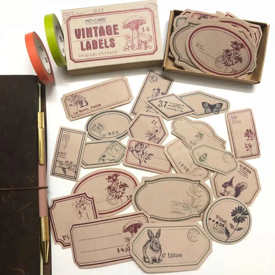 Vintage Plants Новое прибытие ручной Рисование креативный мусорный журнал винтажные Отрывные наклейки DIY ремесло фотоальбомы изготовление карт этикетка стикер - Цвет: Vintage Plants