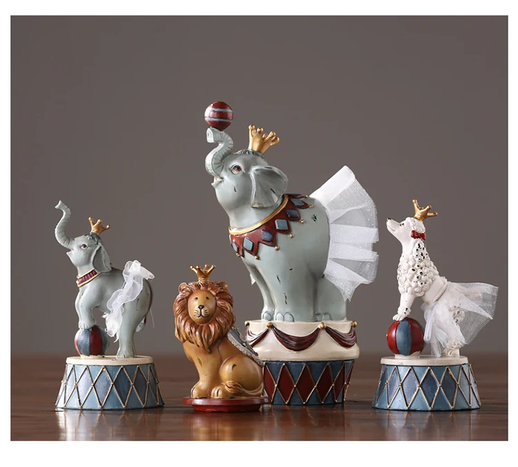 Смола мультфильм цирк слон Собака Лев Животные украшения скандинавские украшения для дома детская комната украшение подарок