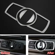 YAQUICKA 3x Car Interior Faro Capo Light Switch Button Decor Cornice Trim Sticker Per BMW Serie 5 F10 2011-2014 Styling