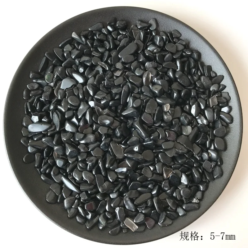 Натуральный черный обсидиан гравий с кристаллами кварца дегаусс очистки камня минеральный аквариум здоровья украшения предметы интерьера