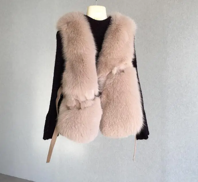 rose Femme Réel Renard Les Pour Veste Naturel Femmes camel De Fourrure En Manteau Cuir Yin noir Gilets Ardoisé kaki Fei Gilet Véritable SzGMVpLqU