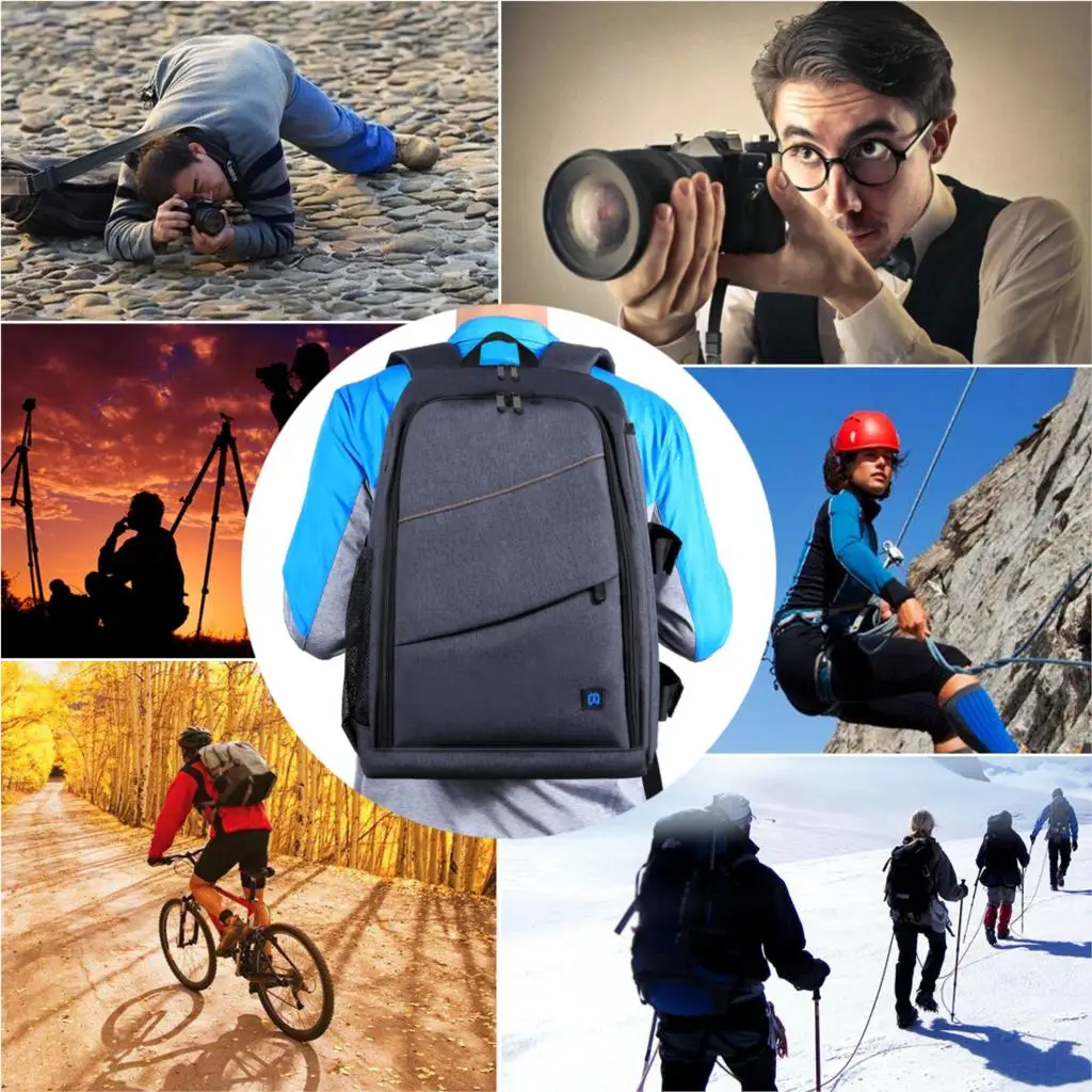Waterproof DSLR Backpack With Charge Headphone Jack Video Digital DSLR Camera Bag Outdoor Camera Photo Bag for Nikon Canon Lens