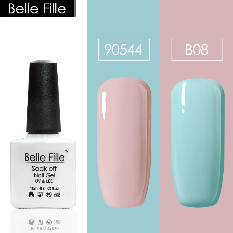 

Belle Fille 10ml 2PCS/lot Nail Gel Polish Esmalte Semipermanente Hybrid Nail Vernis Soak Off UV LED Gel Semi Permanant Lacquer