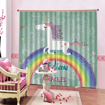 

Luxury Blackout 3D Window Curtains For Living Room Bedroom rainbow curtains Blackout curtain
