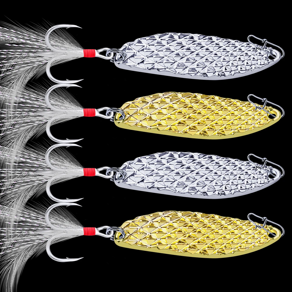 20pcs/lot Spoon Lure 5g 10g 15g 20g 28g Metal Fishing Bait Silver/Gold
