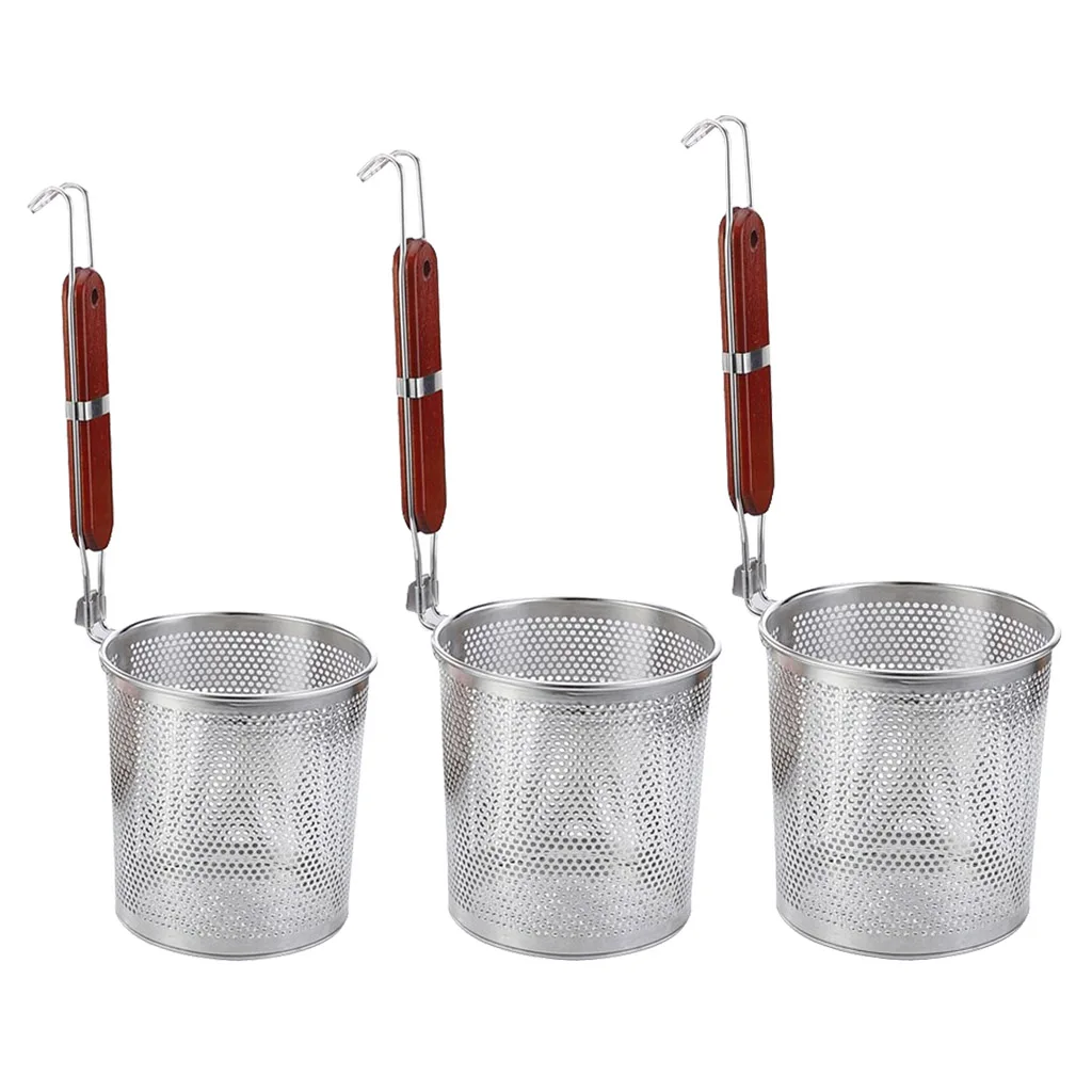 MagiDeal Stainless Steel Food Dumpling Noodle Vegetables Strainer Basket
