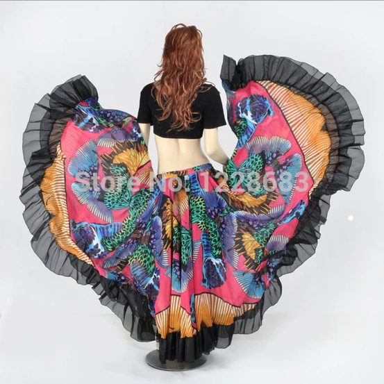 

720 Degree Printed BellyDance Tribal Maxi Belly Dance Gypsy Costume Clothes Women Long Gypsy Skirts