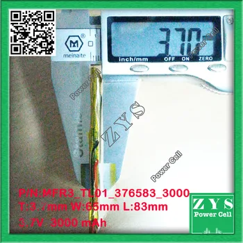 

Safety Packing (Level 4) 376583 3.7V 3000mah Lithium polymer Battery with Board For PDA Tablet PCs Diital Products Replace 35759
