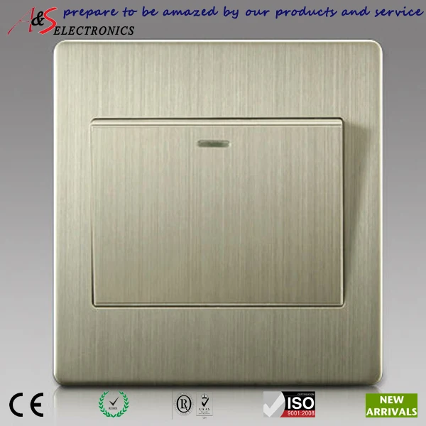 electrical accessories wall mounted brushed stainless steel single gang 1 way ultra-thin switch | Обустройство дома